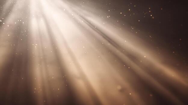 Golden Light Rays Abstract Background, Sunbeams Shine Downward, Warm Atmosphere, Mystical Glowing Light Effect photo