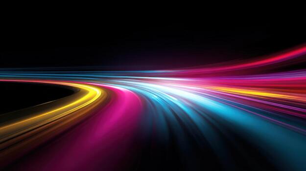 Dynamic Light Trails Abstract Background, High-Speed Motion Effect, Futuristic Technology Concept, Visual Communication Design photo