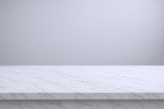 Elegant Marble Surface for Product Display or Mockup with Clean Background in Studio Setting photo