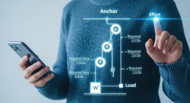 Augmented Reality Pulley System on Smartphone Display for Engineering Education and Interactive Learning Experience photo