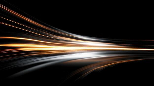 Dynamic Light Streaks on Black Background - Abstract Speed and Motion Concept photo