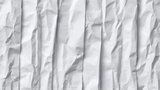 Crumpled white paper texture background Abstract wrinkled surface for design and mockup element, creative wallpaper photo