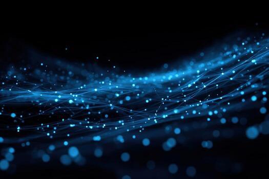 Abstract Technology Network Background with Glowing Blue Particle Connections for Data Visualization and Communication photo