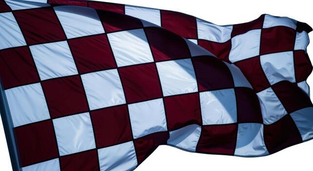 Checkered Flag Waving, Representing Victory, Success, Completion, and Achievement in Motorsports and Racing Events photo