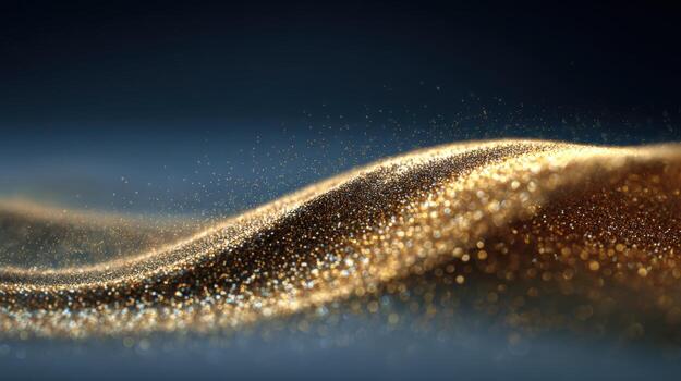 Abstract Golden Wave Background with Glittering Particles - Modern, Elegant, and Luxurious Design Element photo