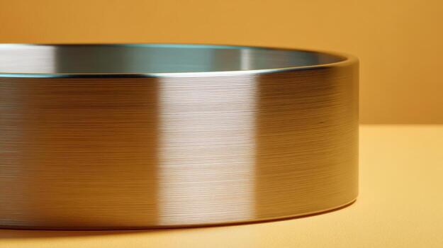 Modern Metal Container Close-Up Displaying Brushed Texture and Clean Lines for Product Mockups or Industrial Design photo