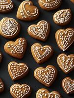 deliciosamente decorado corazón conformado galletas para tu siguiente celebracion foto