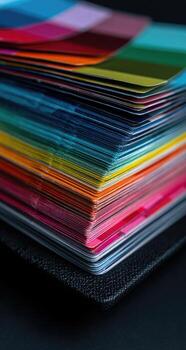 A stack of colored paper photo