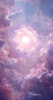 The sun shines through the clouds in this beautiful photo