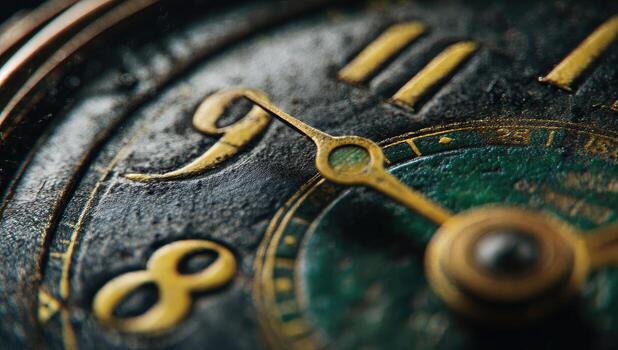 A close up of a clock face photo