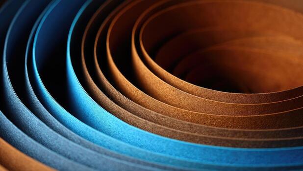 A close up of a spiral of colored paper photo