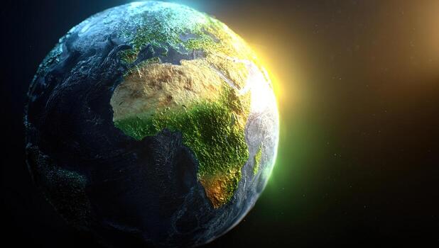 The earth is shown in this image photo