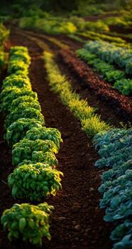 A field of vegetables growing in a field photo