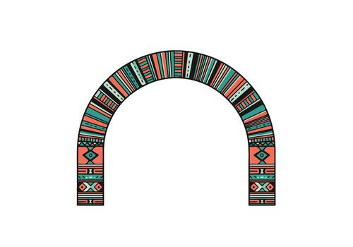 An arch with a colorful pattern on it vector