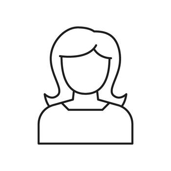 Female Avatar Line Icon. User Profile, Account Representation, And Identity Outline Symbol. Social Media And Networking. Isolated Illustration vector