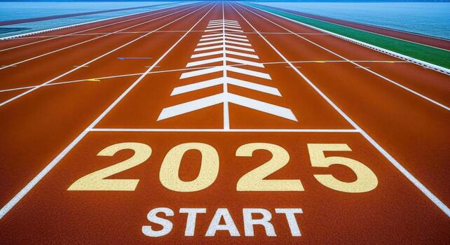 Visualizing the Path to 2025 A Symbolic Start on the Track to Future Goals and Achievements photo