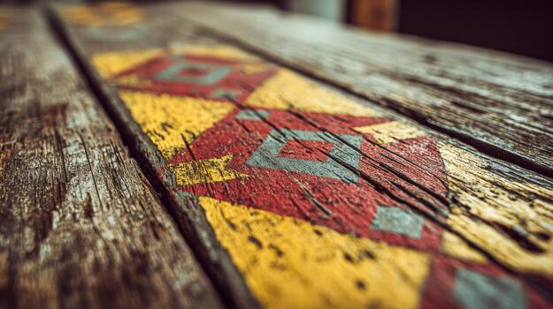 Rustic Wooden Surface with Distressed Pattern, Vintage Texture and Decorative Design on Weathered Board photo