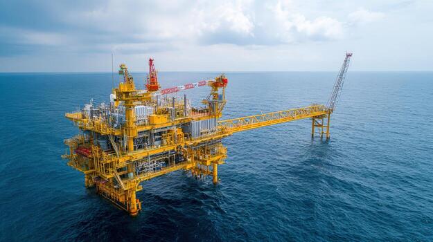 Offshore Oil Platform in the Ocean Energy Production and Resource Extraction in Deep Water photo