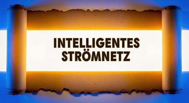 Unveiling Future Energy Dynamic Smart Grid Concept Depicted on Ancient Scroll with a Bright Glowing Background photo