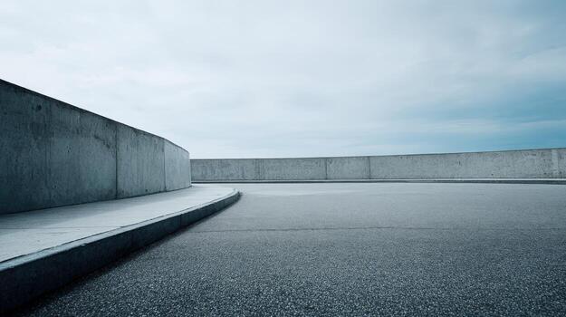 Urban Concrete Landscape with Sky, Modern Architecture and Minimalism for Backgrounds and Creative Projects photo