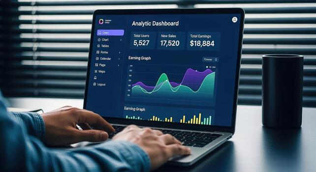 Analyzing Data on Laptop Business Insights, Financial Growth, Market Trends, and Investment Strategy, Monitoring Sales Performance photo