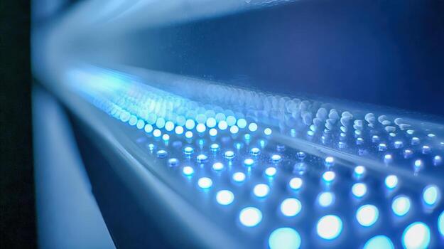 Abstract Blue LED Lights Background Modern Technology and Futuristic Design for Digital Concepts photo