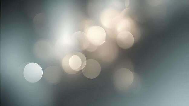 Abstract Blurred Background with Bokeh Lights, Silver, Gray, and White Tones for Festive or Elegant Designs photo