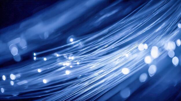 Fiber Optic Cables Transmitting Data at High Speed for Modern Telecommunications Technology Infrastructure photo