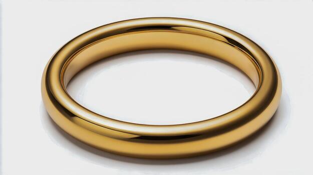 Elegant Gold Ring Isolated on White Background Showcasing its Fine Craftsmanship and Luster photo