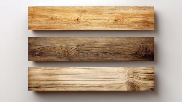 Rustic Wooden Planks Collection Three Distressed Wood Boards for Creative Projects and Design Overlays, Background Textures photo