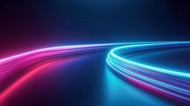 Dynamic Light Streaks Abstract Neon Flow in Blue and Pink Tones, Modern Futuristic Background photo