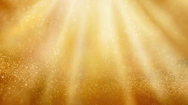 Radiant Golden Light Burst Background with Glittering Particles, Abstract Festive Design for Celebration and Holiday photo