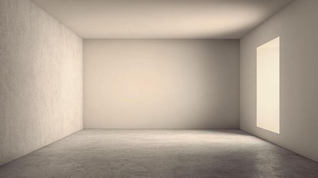 Minimalist Empty Room with Natural Light Streaming Through Window, Ideal for Interior Design Mockups and Presentations photo