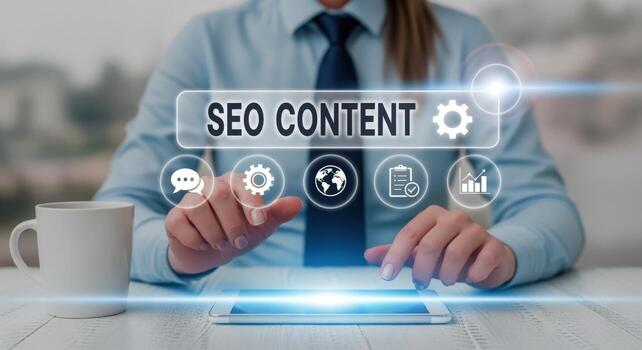 Digital Marketing Specialist Optimizing Content with Modern Technology for Improved Online Visibility and Search Engine Ranking photo