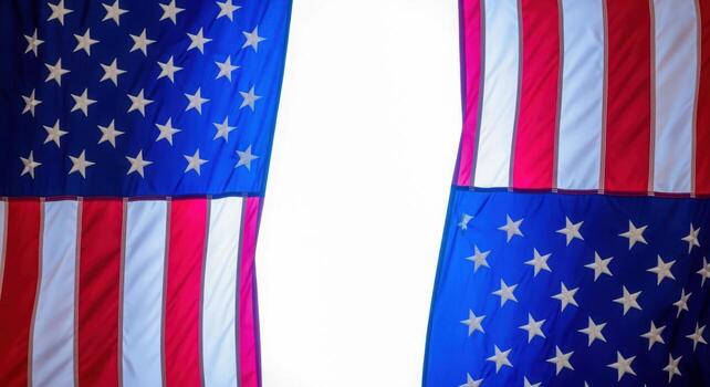 Patriotic American Flag Border with Copy Space, Celebrating National Holidays and Displaying Symbol of Pride and Unity photo