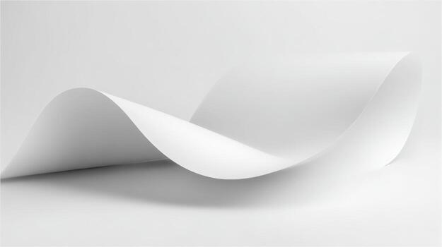 Elegant White Paper Curve Abstract Background for Creative Design and Mockups, Ideal for Print and Web photo