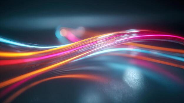 Abstract Light Trails Dynamic, Colorful, and Futuristic Energy for Modern Design and Technology Visuals photo