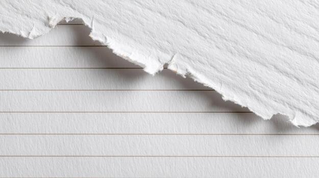 Torn Paper Texture on Lined Background, Close-Up Abstract Design, Blank Space for Text Overlay photo