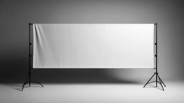Blank White Backdrop on Stand for Photography Studio, Product Photography, and Design Mockups photo