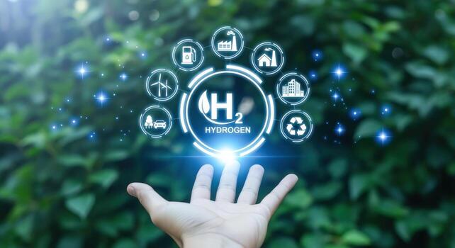 Hydrogen Energy Hand Displaying Clean Energy Production and Usage for a Sustainable Future photo