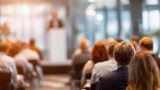 Business Conference Audience Attending Presentation Professional Development and Corporate Event for Learning and Networking photo