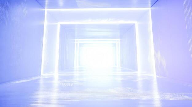 Abstract Neon Tunnel with a Bright Light Source in the Distance, Creating a Sense of Depth photo