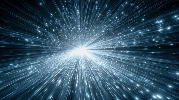 Abstract Light Burst with Radiant Particles and Streaks, Creating a Dynamic and Energetic Backdrop photo