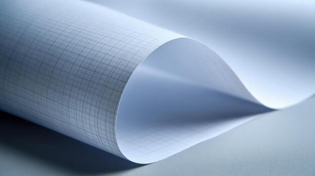 Abstract Macro Photograph of Rolled Grid Paper with Selective Focus for Designs and Backgrounds photo