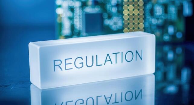 regulación concepto con iluminado bloquear en circuito tablero antecedentes para negocio y legal conformidad foto