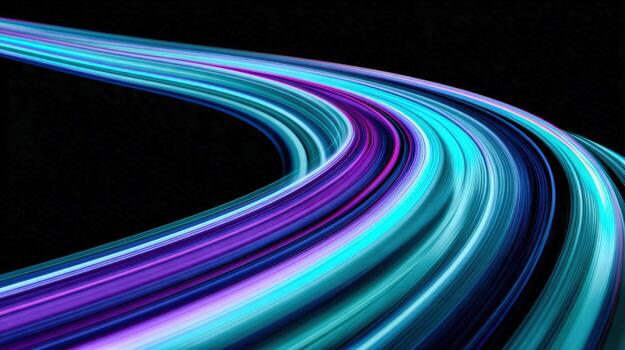 Abstract Light Streaks on Dark Background Modern High-Speed Technology and Futuristic Design Concept photo