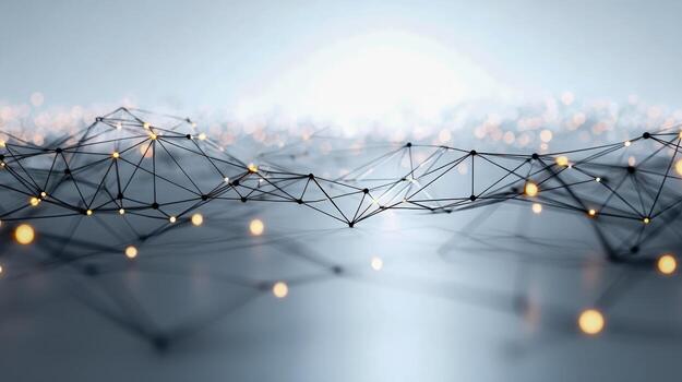 Abstract Network Structure with Connected Points, Ideal for Technology, Science, and Modern Communication Concepts photo