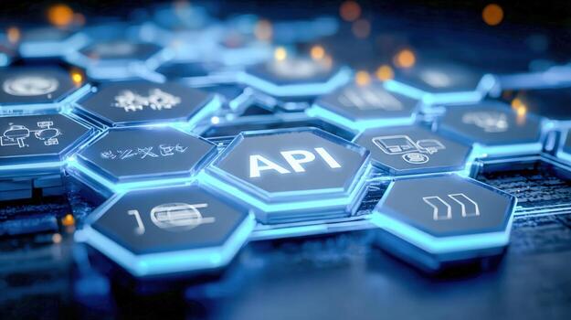 API Hexagonal Interface Seamless Connection and Data Integration in Technology Driven World photo