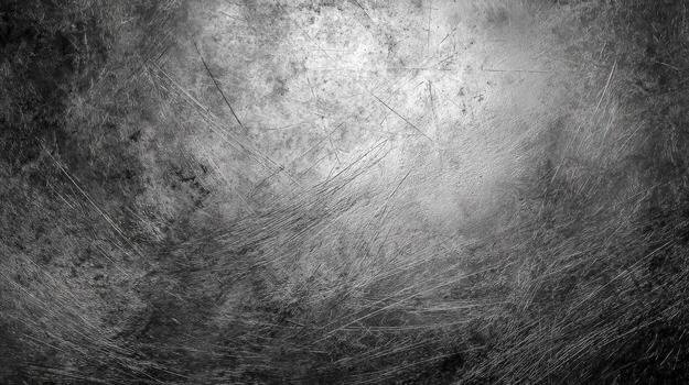 Scratched Metal Texture Background Industrial, Dark Steel Surface with Detailed Abstract Patterns and Grunge Effects photo
