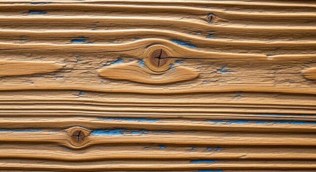 Weathered Wooden Plank Close-Up Rustic Texture with Visible Grain and Flaking Paint Details photo